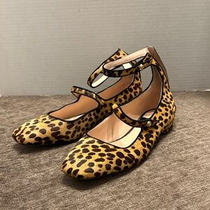 J. Crew Animal Print Mary Jane Flats